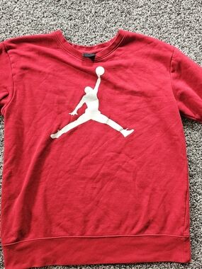 Jordan Red Kids Sweatshirt with White Jumpman